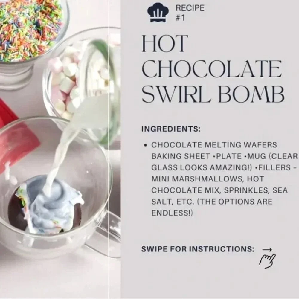 Bennkai Mold Hot Chocolate Bomb Maker Modern Bliss Silicone 2in Sphere Swirl NIB